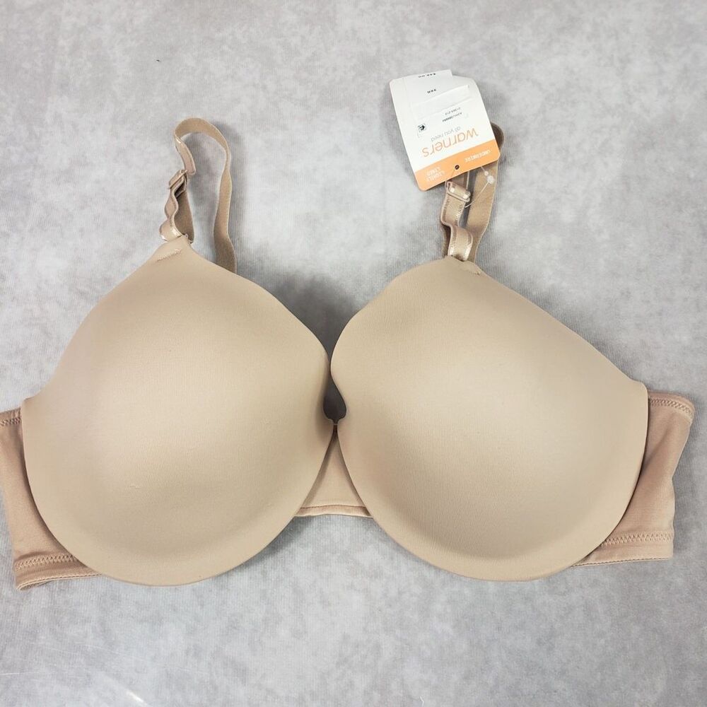 Warners  Bra Womens 38B Cushioned Underwire Lightly Lined T-Shirt Tan 1593